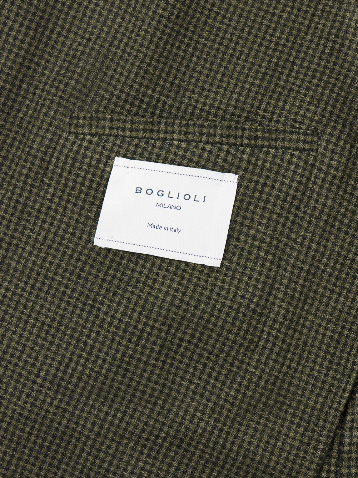 Double-Breasted Houndstooth Virgin Wool-Flannel Blazer