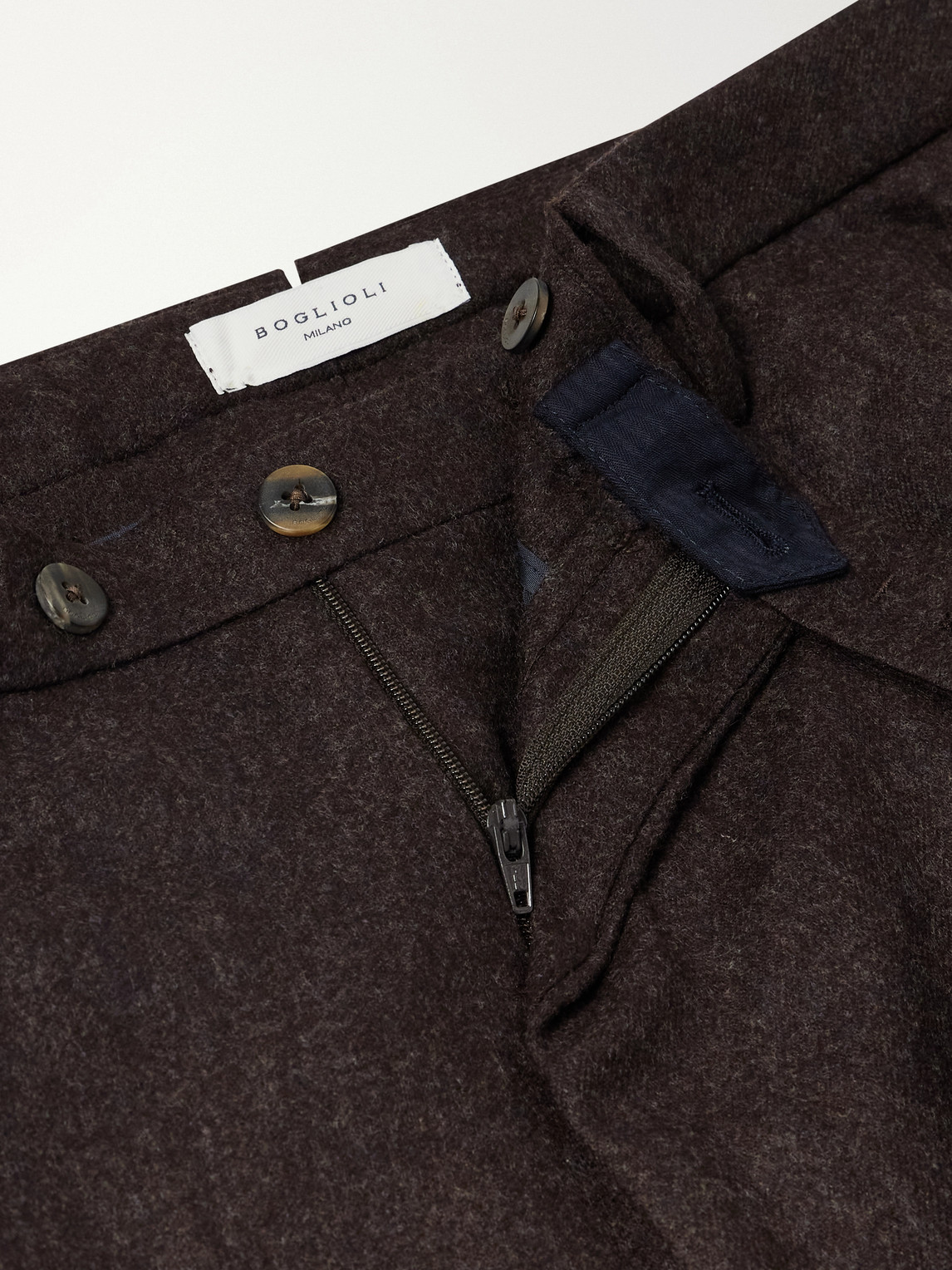 Straight-Leg Pleated Virgin Wool-Flannel Suit Trousers