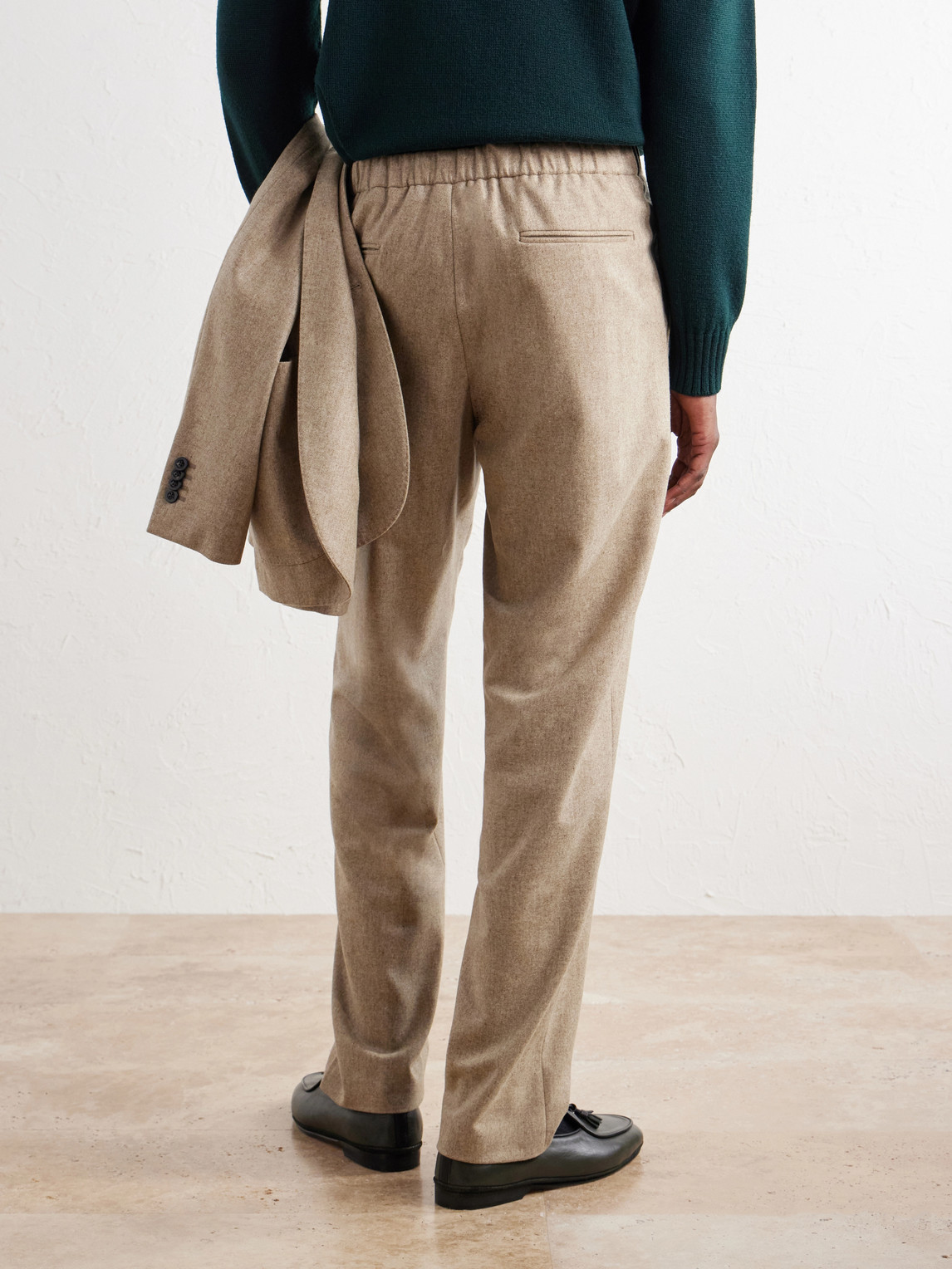 Straight-Leg Virgin Wool-Flannel Suit Trousers