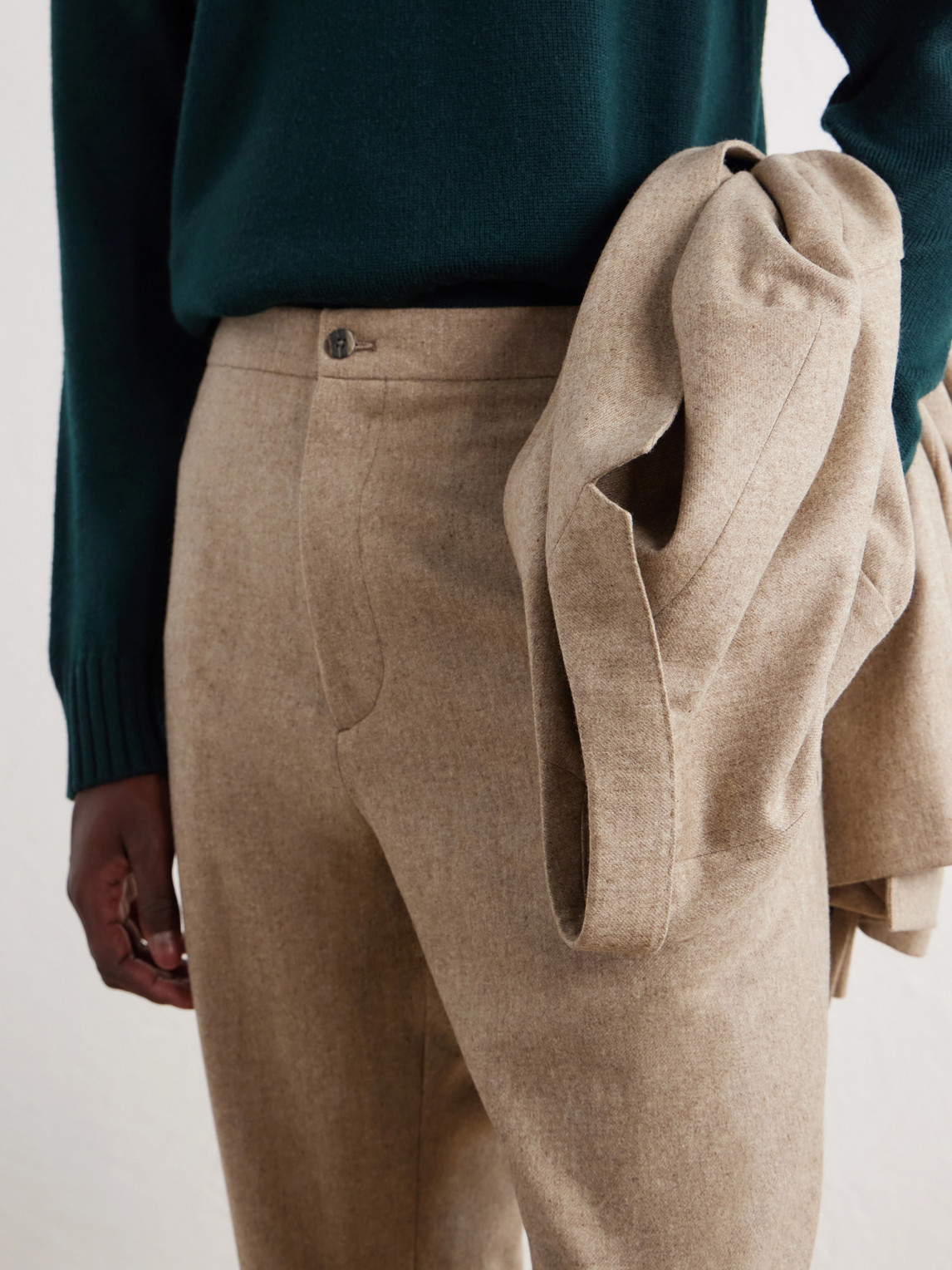 Straight-Leg Virgin Wool-Flannel Suit Trousers