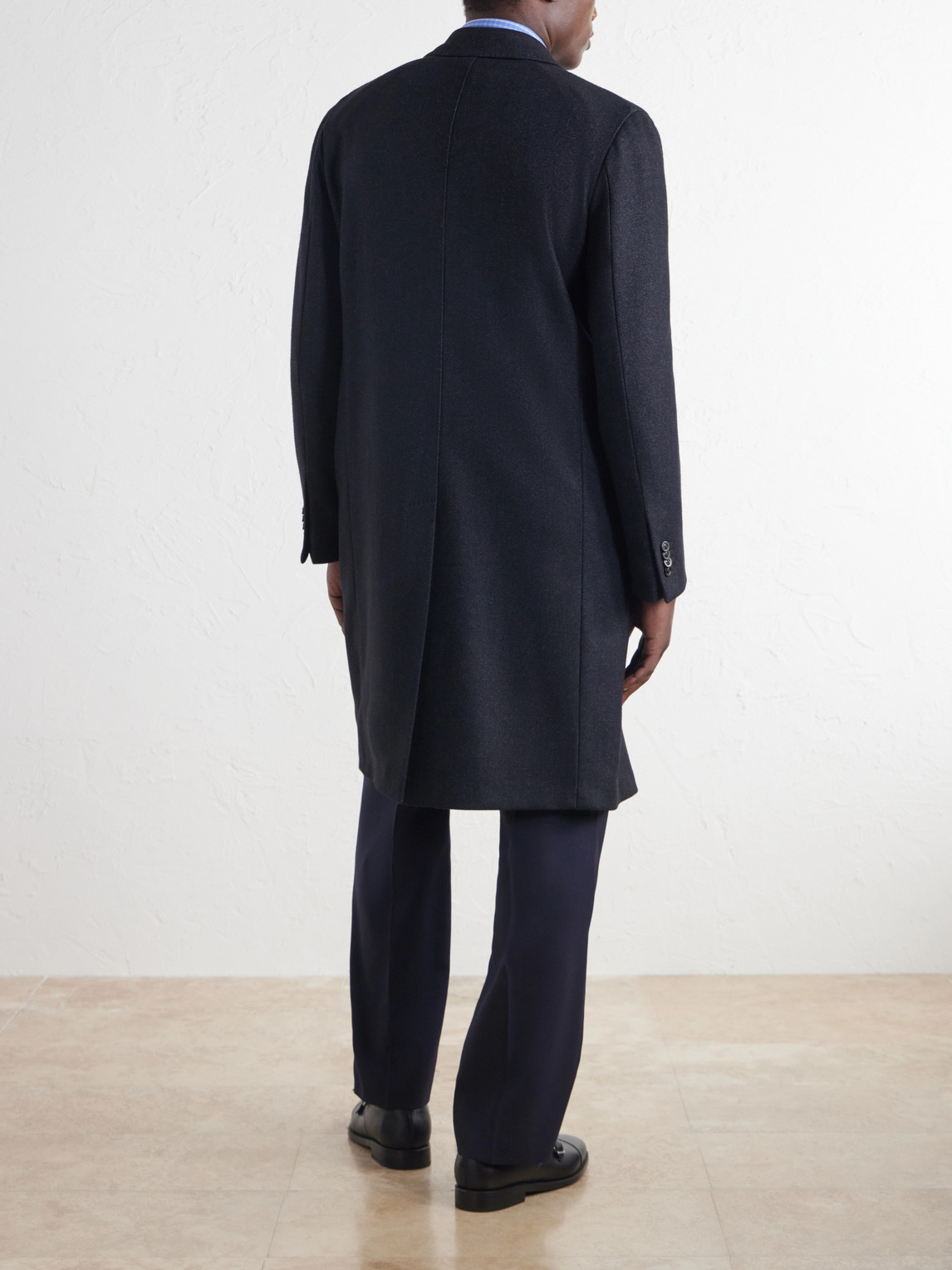 Double-Breasted Wool-Blend Twill Coat