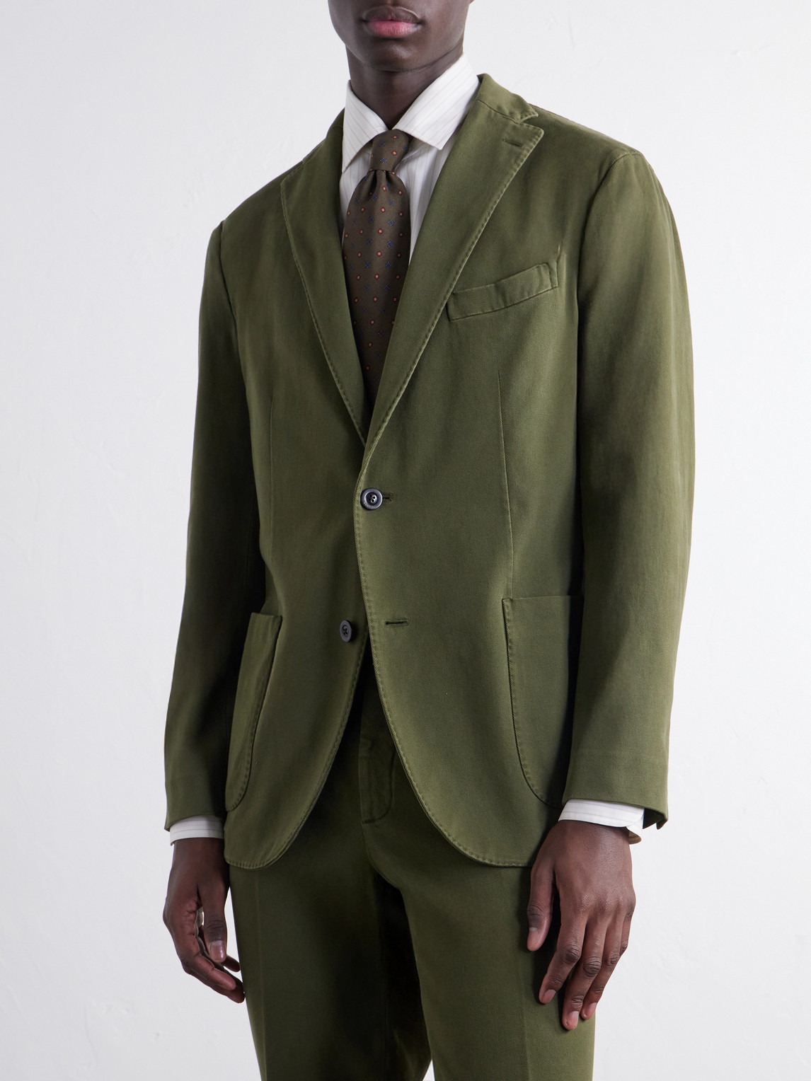 Stretch Cotton-Twill Suit Jacket