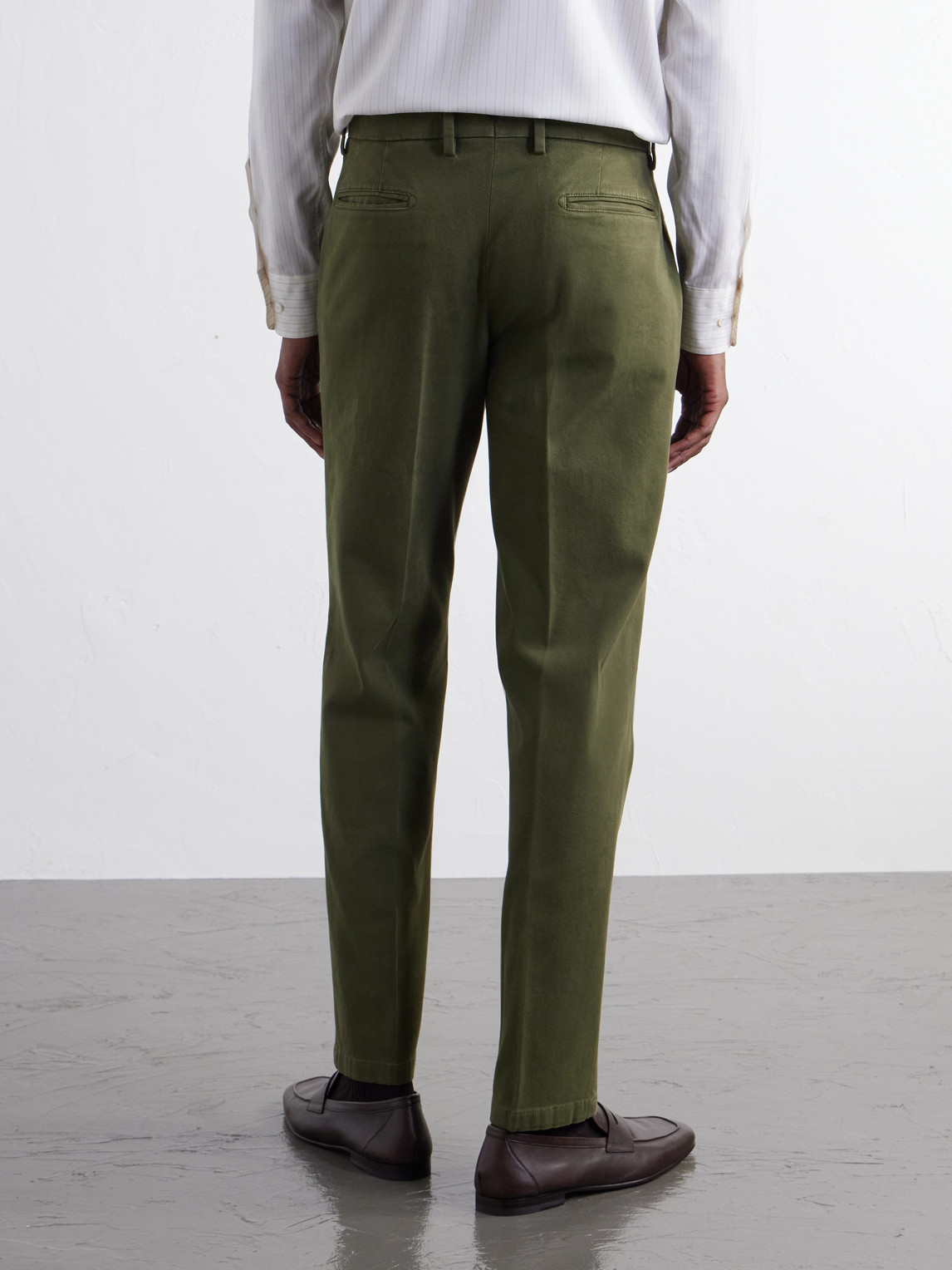 Straight-Leg Stretch Cotton-Twill Suit Trousers