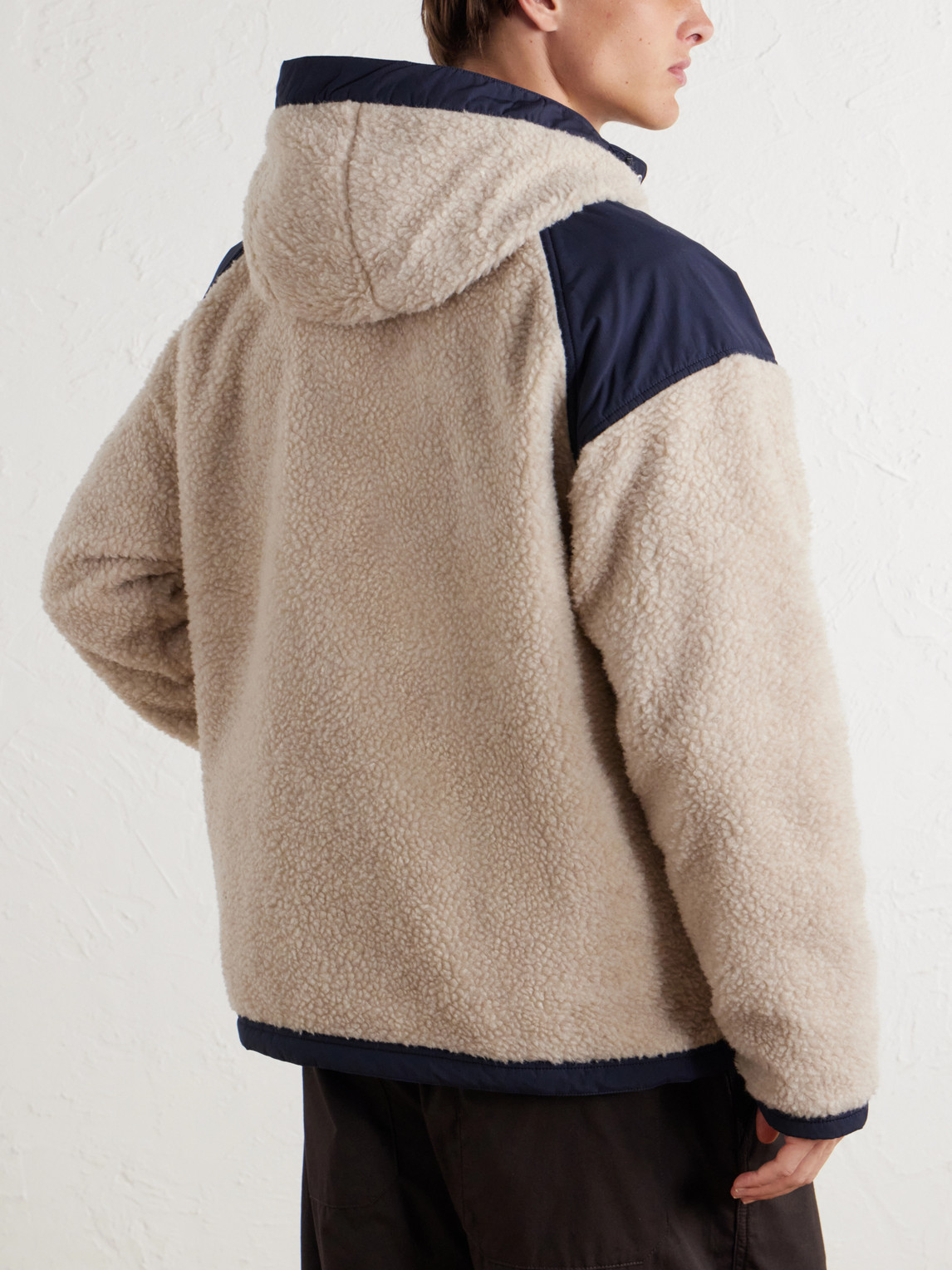 Alberni Reversible Hooded Ripstop-Trimmed Wool-Blend Fleece Bomber Jacket