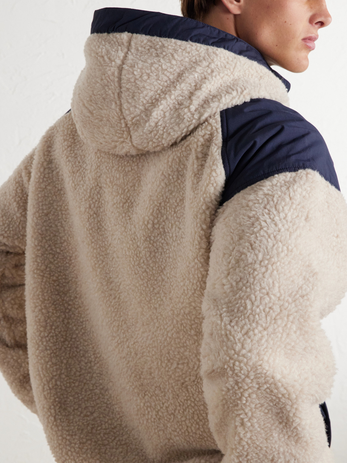 Alberni Reversible Hooded Ripstop-Trimmed Wool-Blend Fleece Bomber Jacket