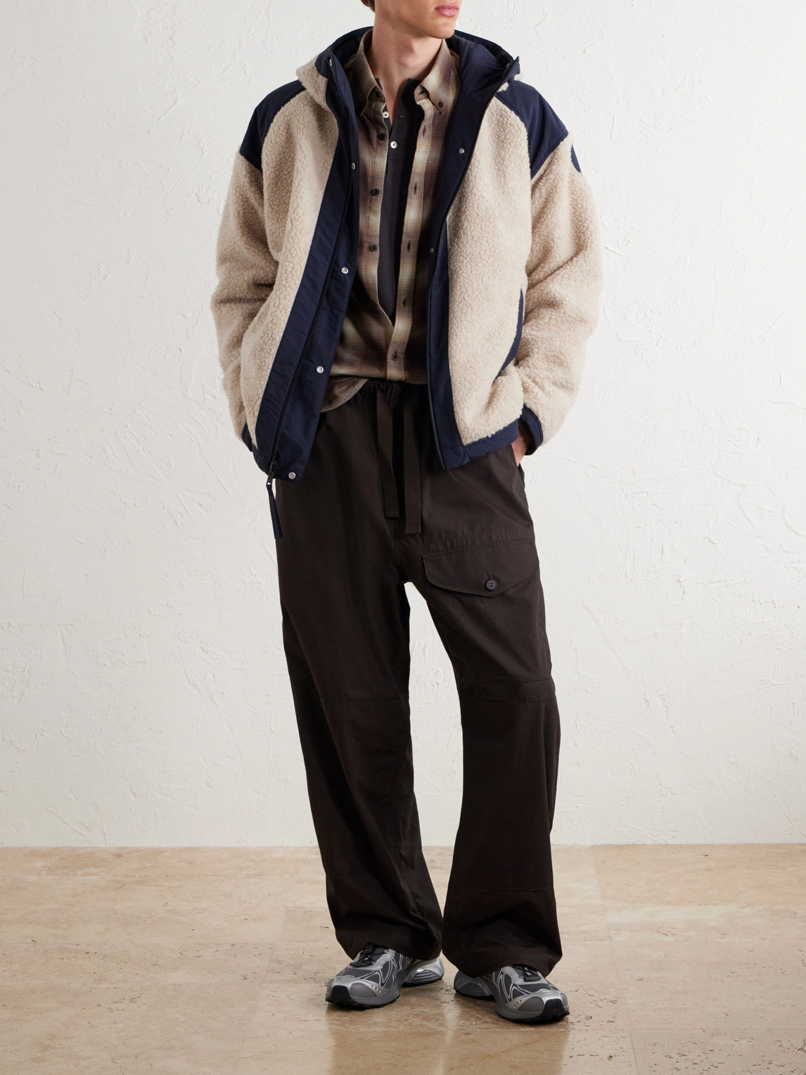 Alberni Reversible Hooded Ripstop-Trimmed Wool-Blend Fleece Bomber Jacket