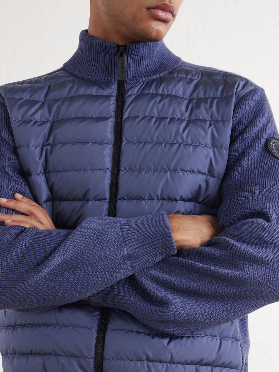 Hybridge® Ribbed Wool And Quilted Shell Down Jacket