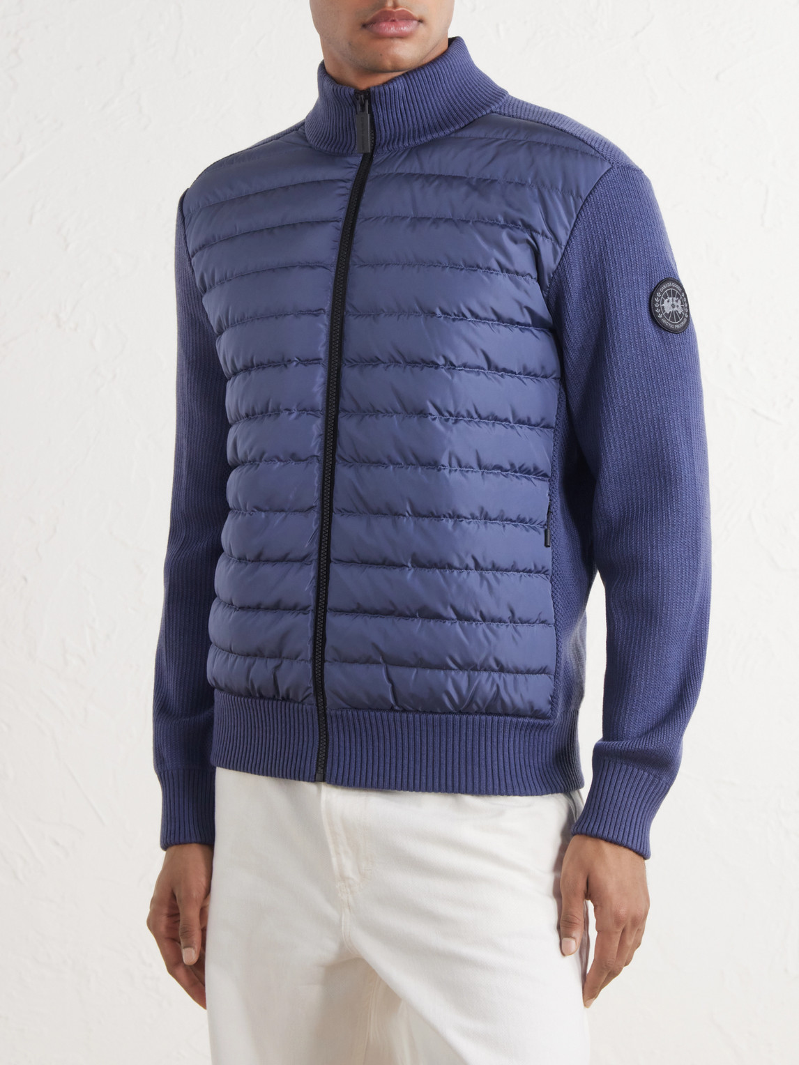 Hybridge® Ribbed Wool And Quilted Shell Down Jacket