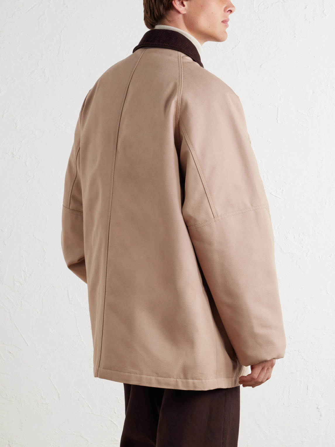 Garrison Corduroy-Trimmed Cotton-Canvas Coat