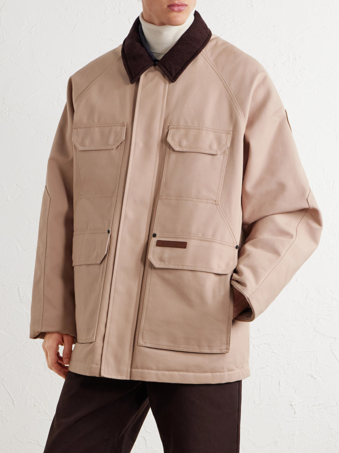 Garrison Corduroy-Trimmed Cotton-Canvas Coat