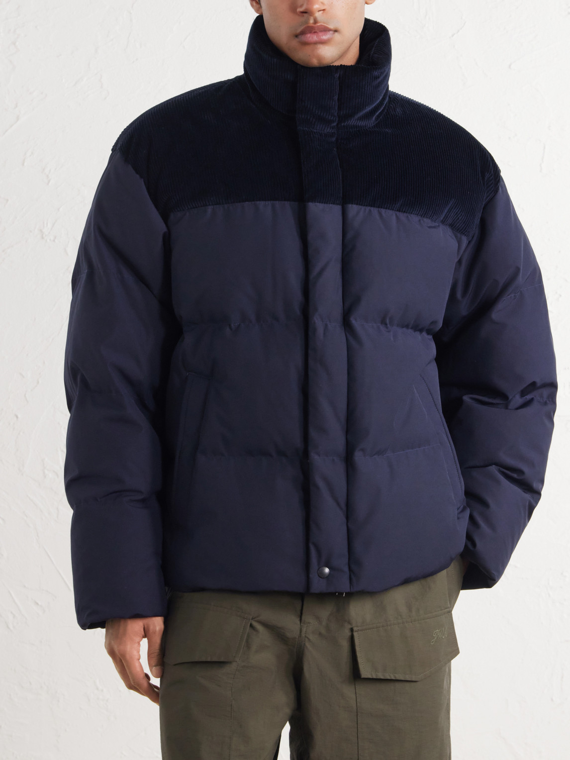 Sterling Corduroy-Trimmed Quilted Shell Down Jacket