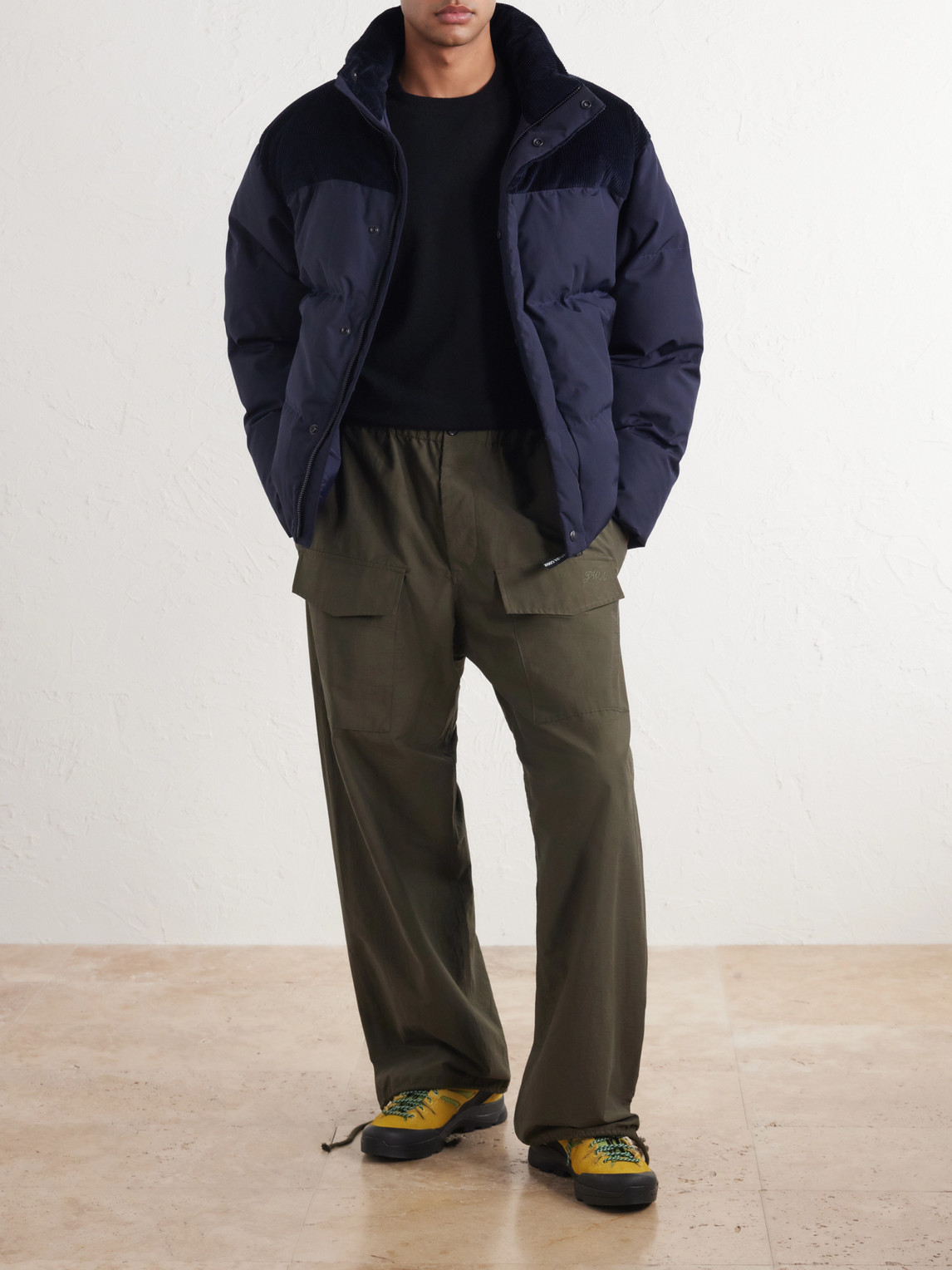 Sterling Corduroy-Trimmed Quilted Shell Down Jacket