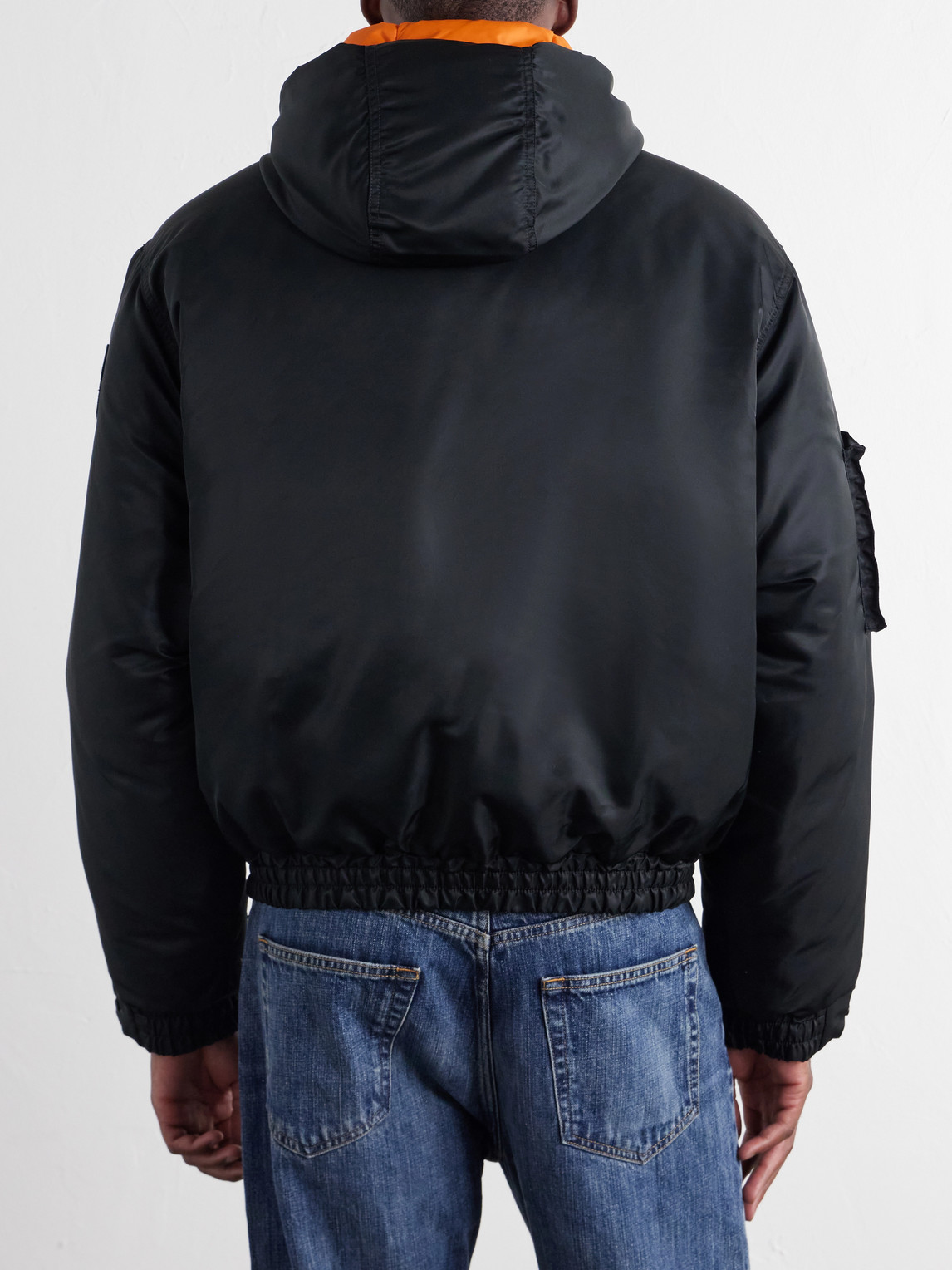 Windrow Twill Hooded Down Bomber Jacket
