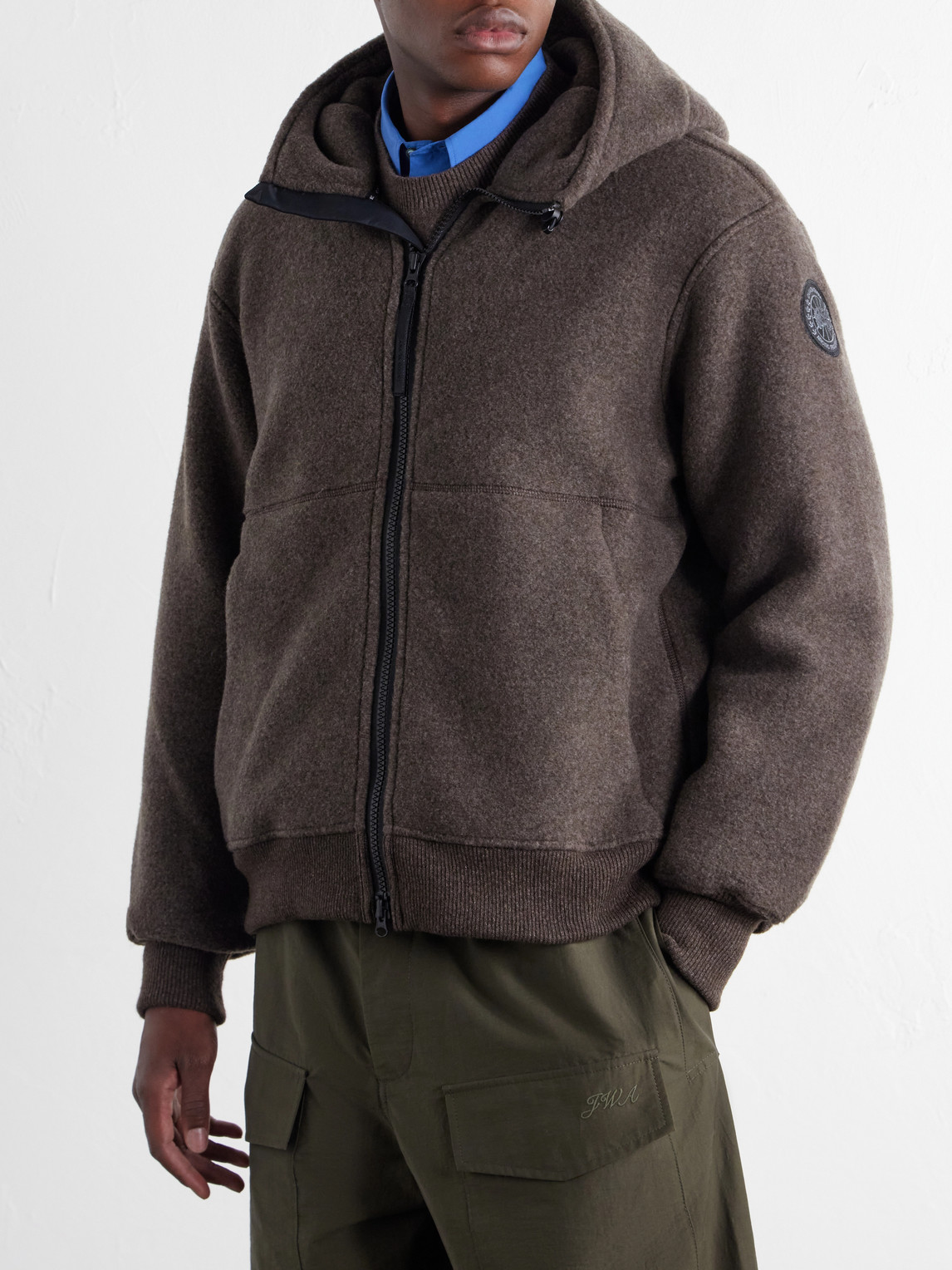 Chilliwack Hooded Wool-Blend Fleece Bomber Jacket