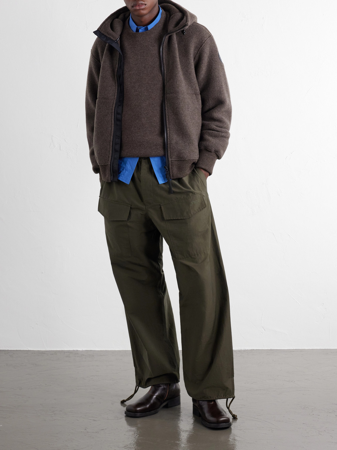 Chilliwack Hooded Wool-Blend Fleece Bomber Jacket