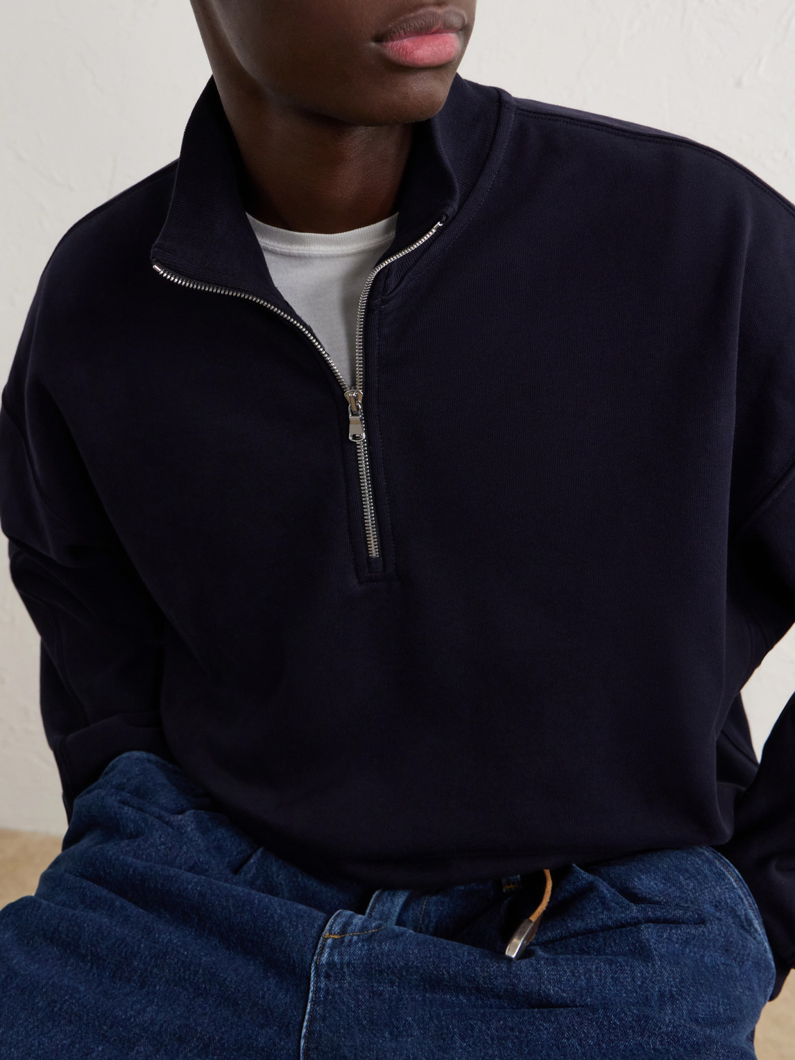 Idris Cotton-Jersey Half-Zip Sweatshirt