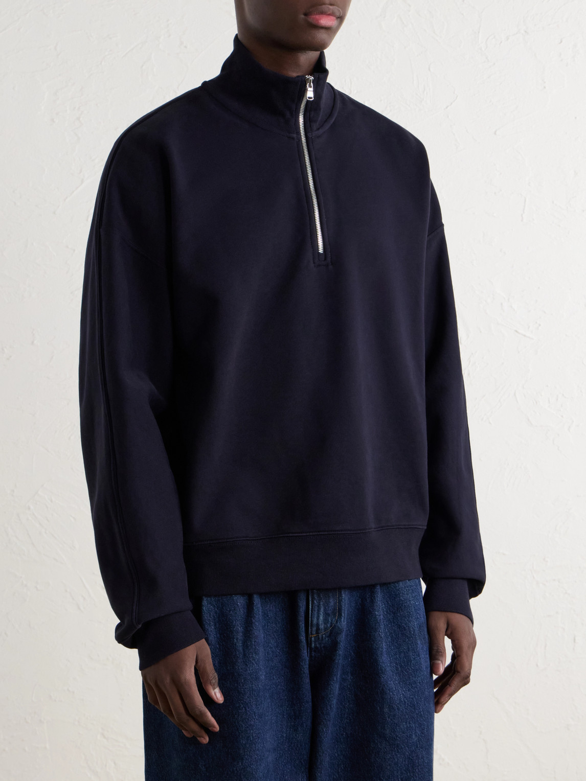 Idris Cotton-Jersey Half-Zip Sweatshirt