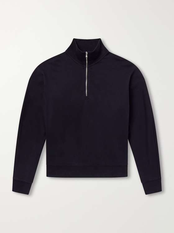 Agolde Idris Cotton-Jersey Half-Zip Sweatshirt