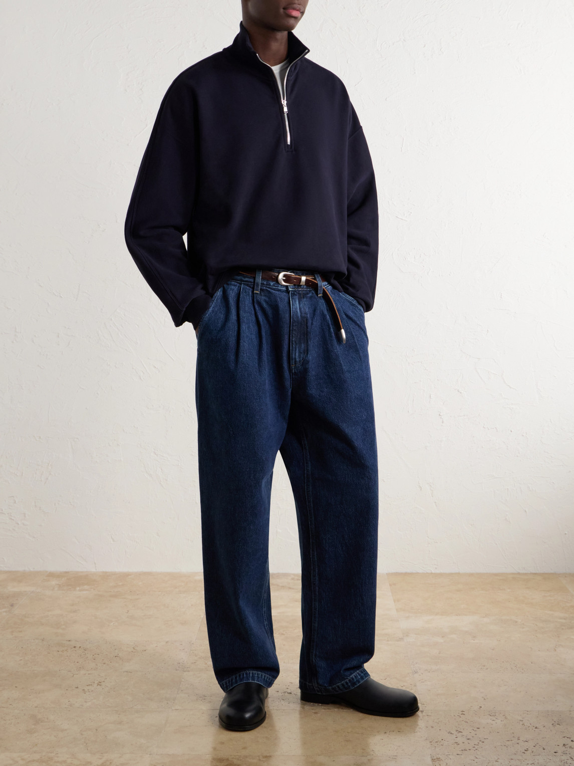 Idris Cotton-Jersey Half-Zip Sweatshirt