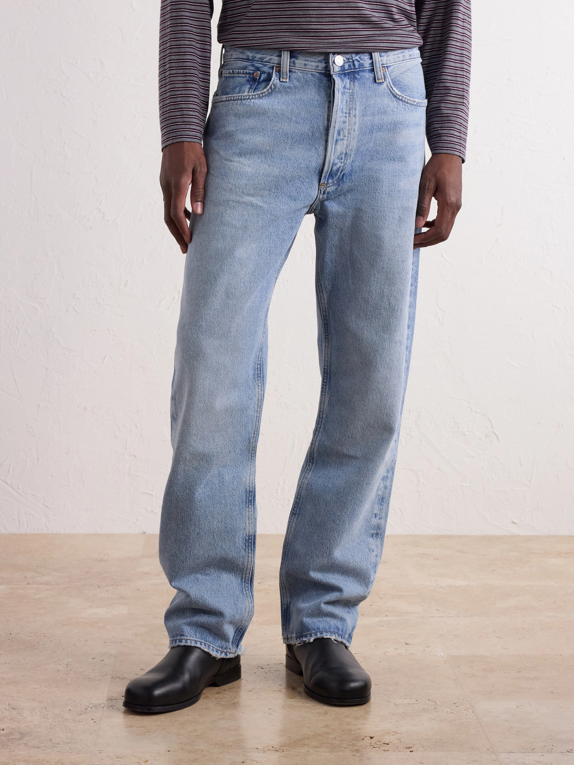 90'S Straight-Leg Distressed Organic Cotton Jeans