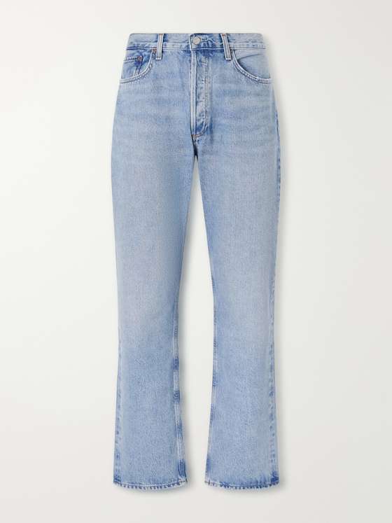 Agolde 90's Straight-Leg Distressed Organic Cotton Jeans