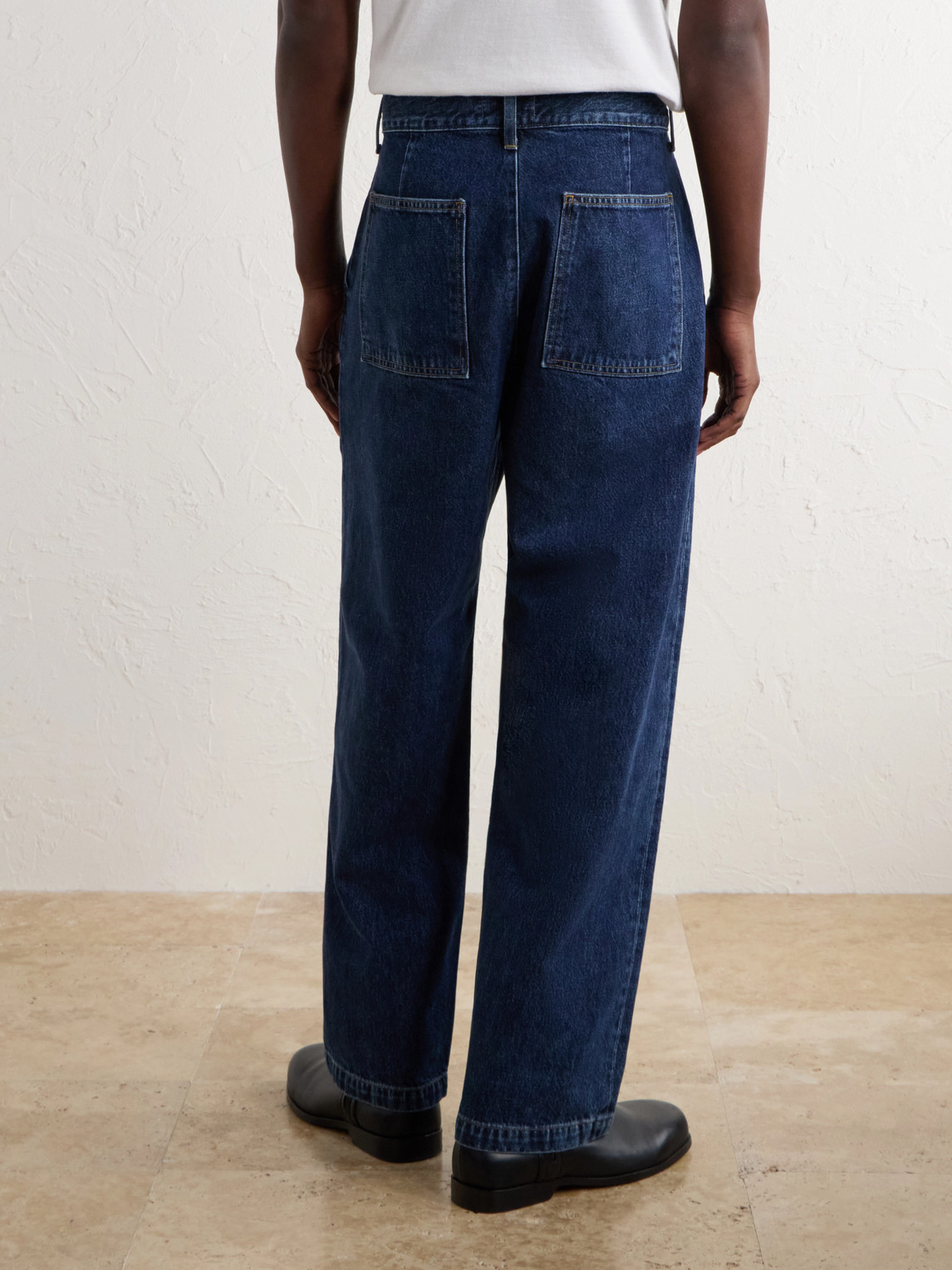 Slater Straight-Leg Pleated Jeans