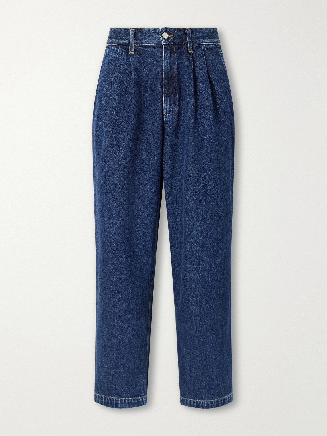 Slater Straight-Leg Pleated Jeans