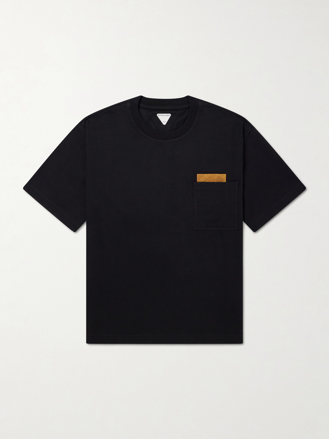 Intrecciato Suede-Trimmed Cotton-Jersey T-Shirt