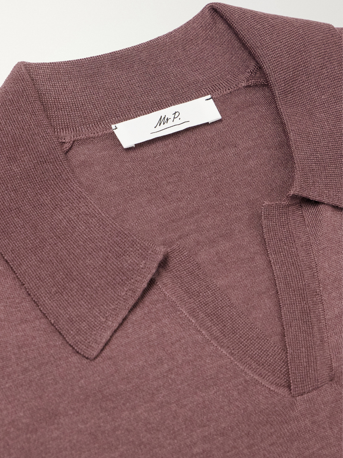 Mr P. - Rib-Trimmed Merino Wool And Silk-Blend Polo Shirt