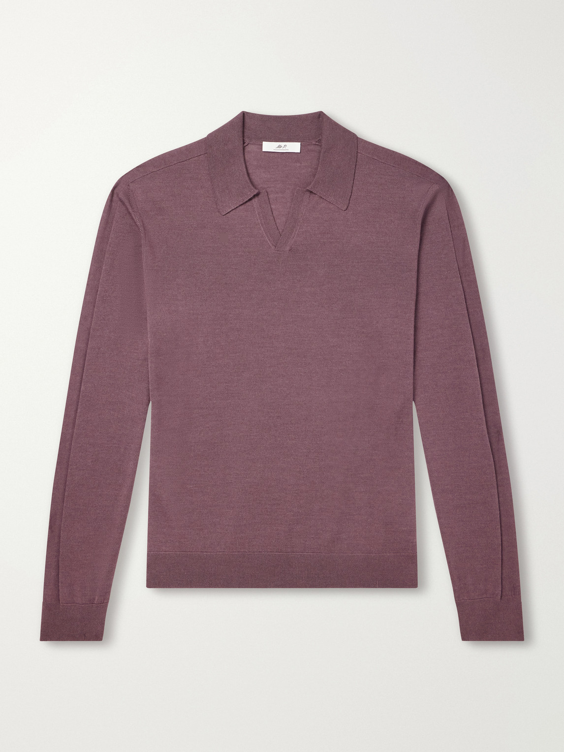 Mr P. - Rib-Trimmed Merino Wool And Silk-Blend Polo Shirt