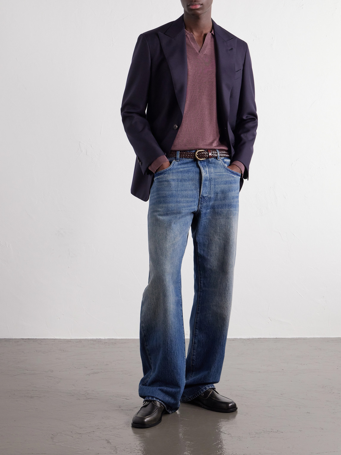 Mr P. - Rib-Trimmed Merino Wool And Silk-Blend Polo Shirt