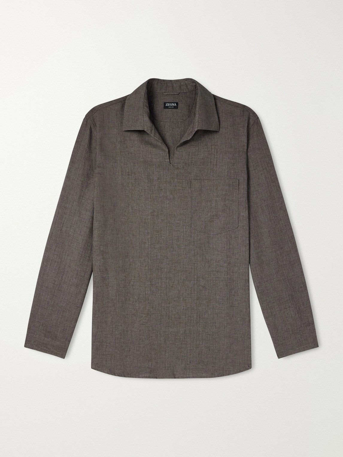 Woven Linen Polo Shirt