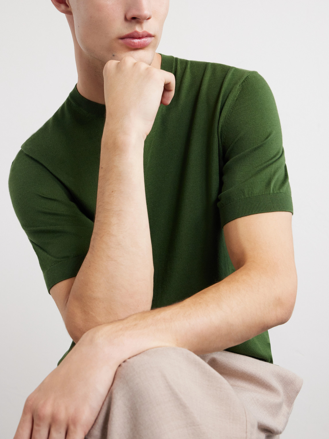 Knitted Cotton T-Shirt