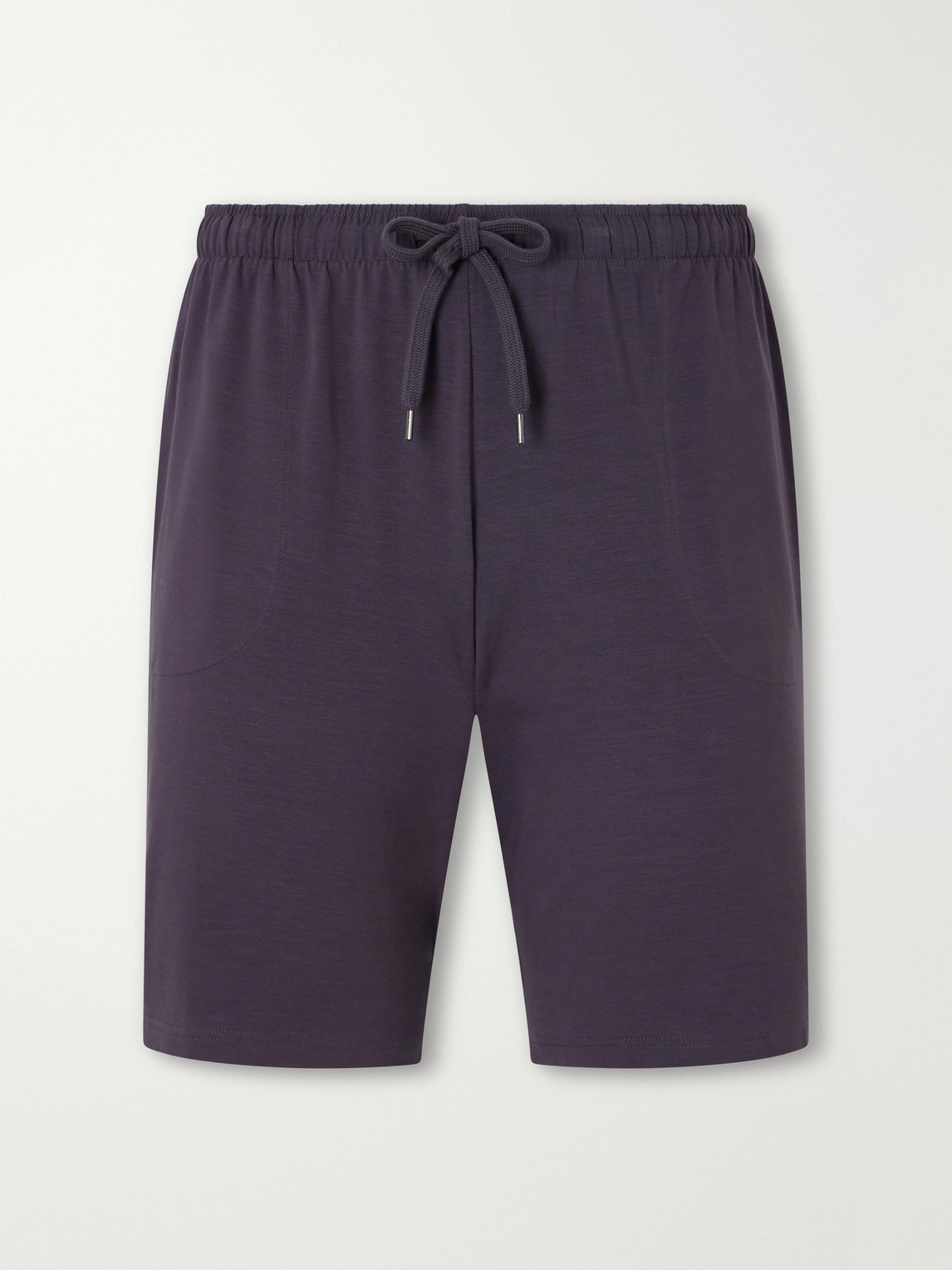 Derek Rose Basel Straight-leg Stretch-modal Jersey Drawstring Pyjama Shorts In Blue
