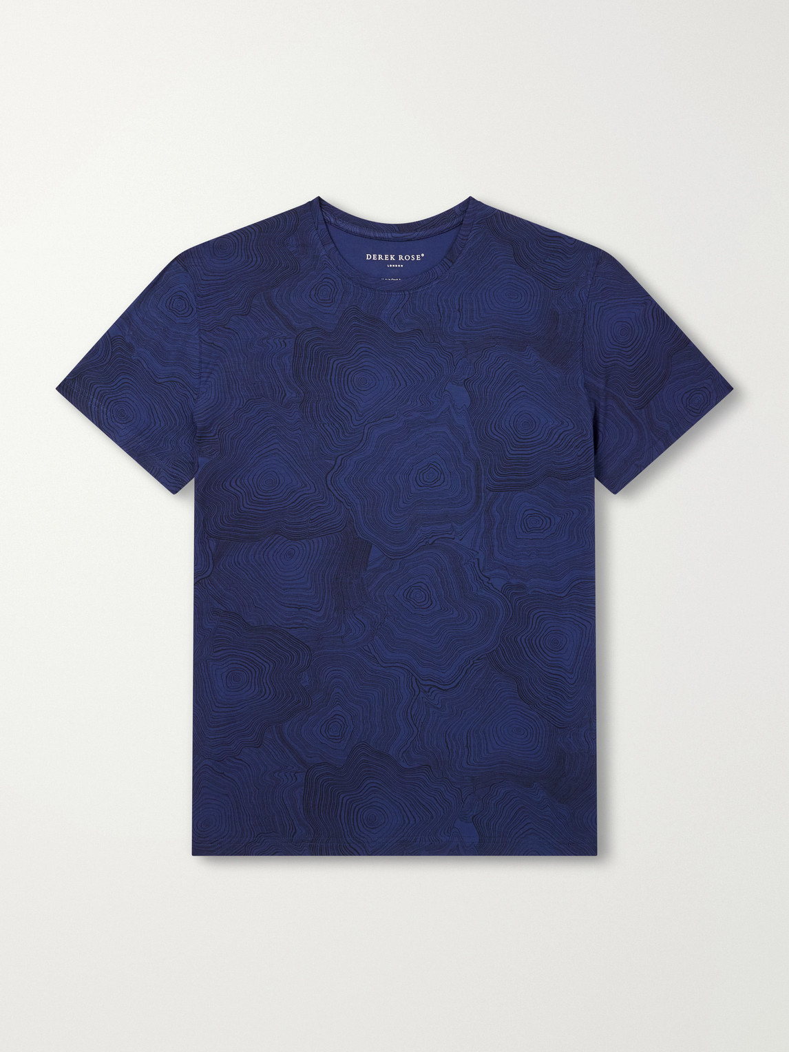 Derek Rose London Printed Modal-blend Jersey Pyjama T-shirt In Blue
