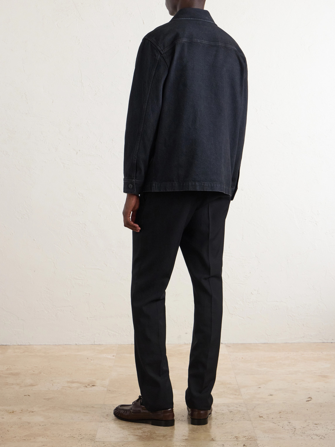 Logo-Embroidered Cotton Denim Overshirt