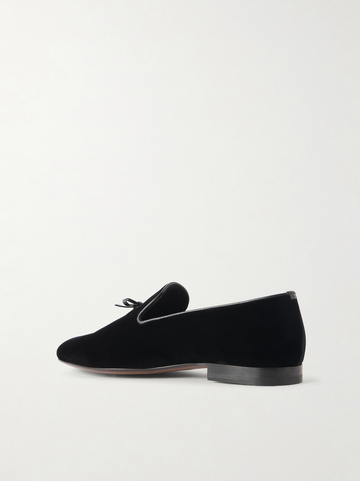 Scott Bow-Detailed Velvet Loafers