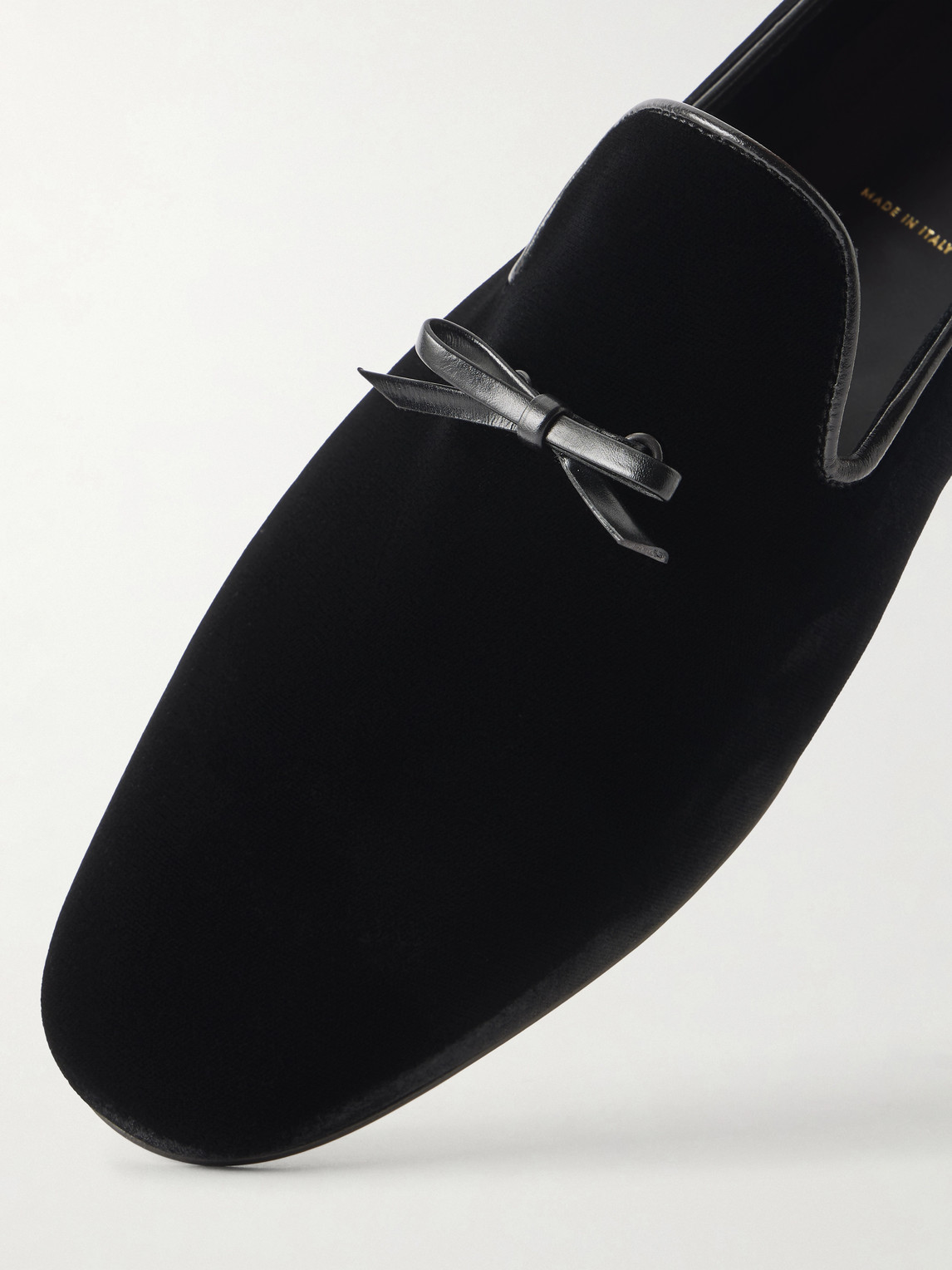 Scott Bow-Detailed Velvet Loafers