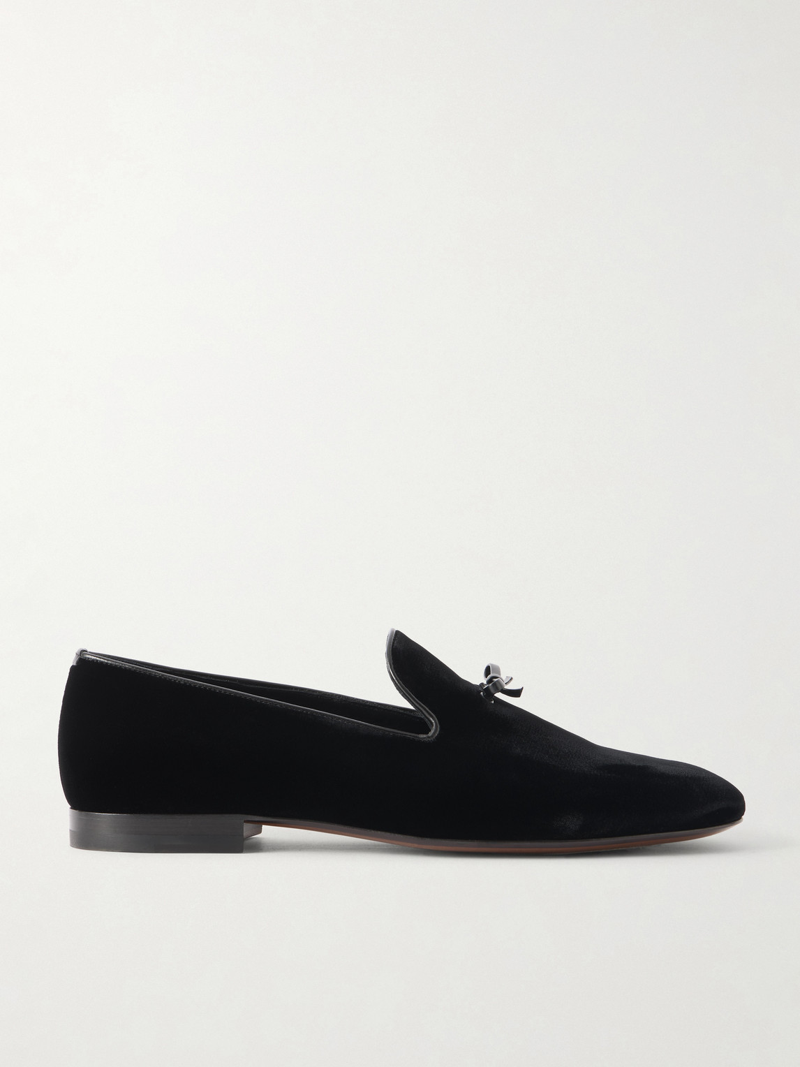 Scott Bow-Detailed Velvet Loafers