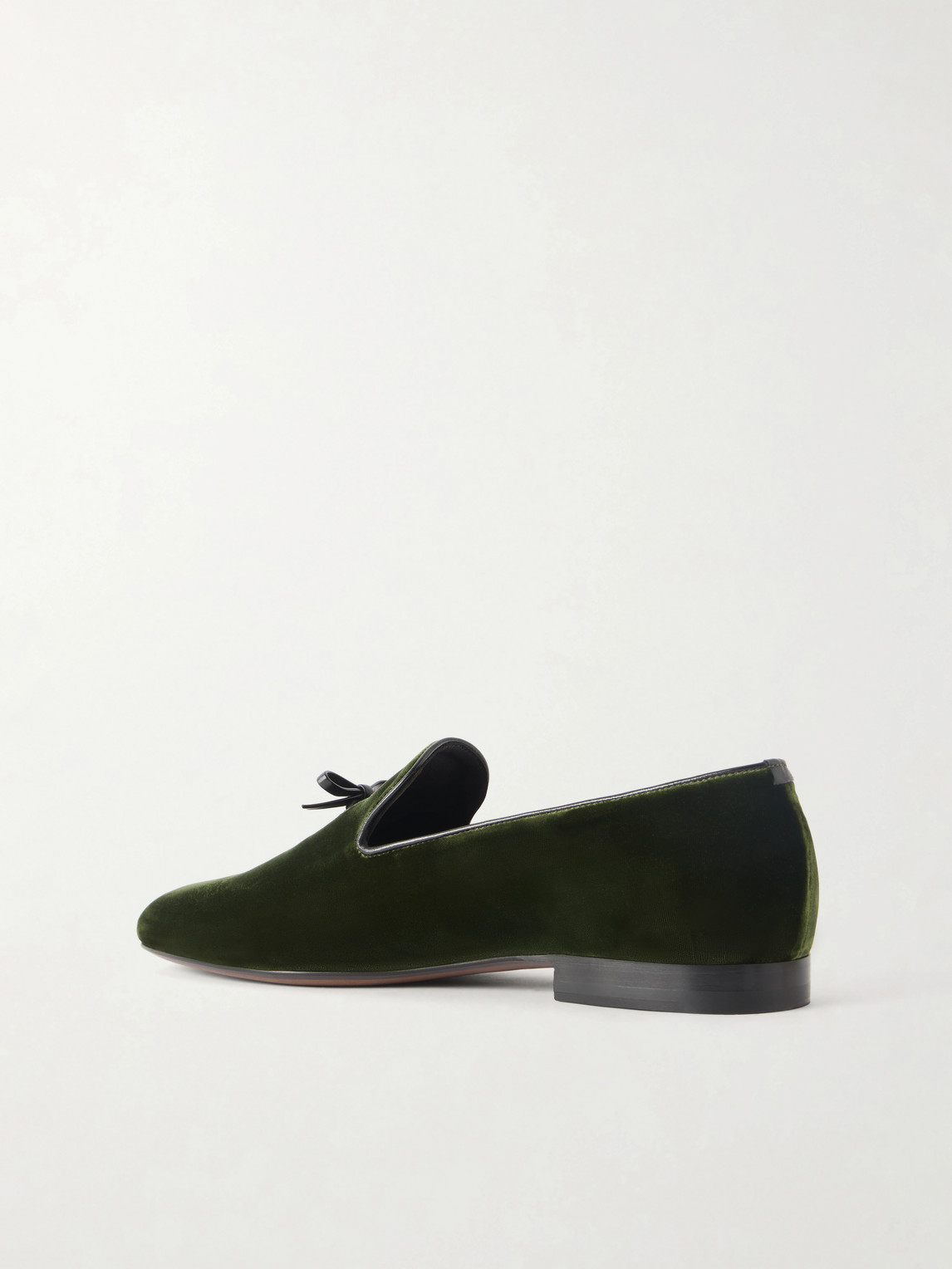 Scott Bow-Detailed Velvet Loafers
