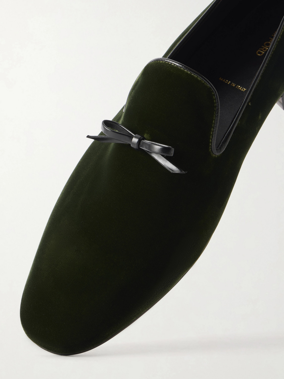 Scott Bow-Detailed Velvet Loafers