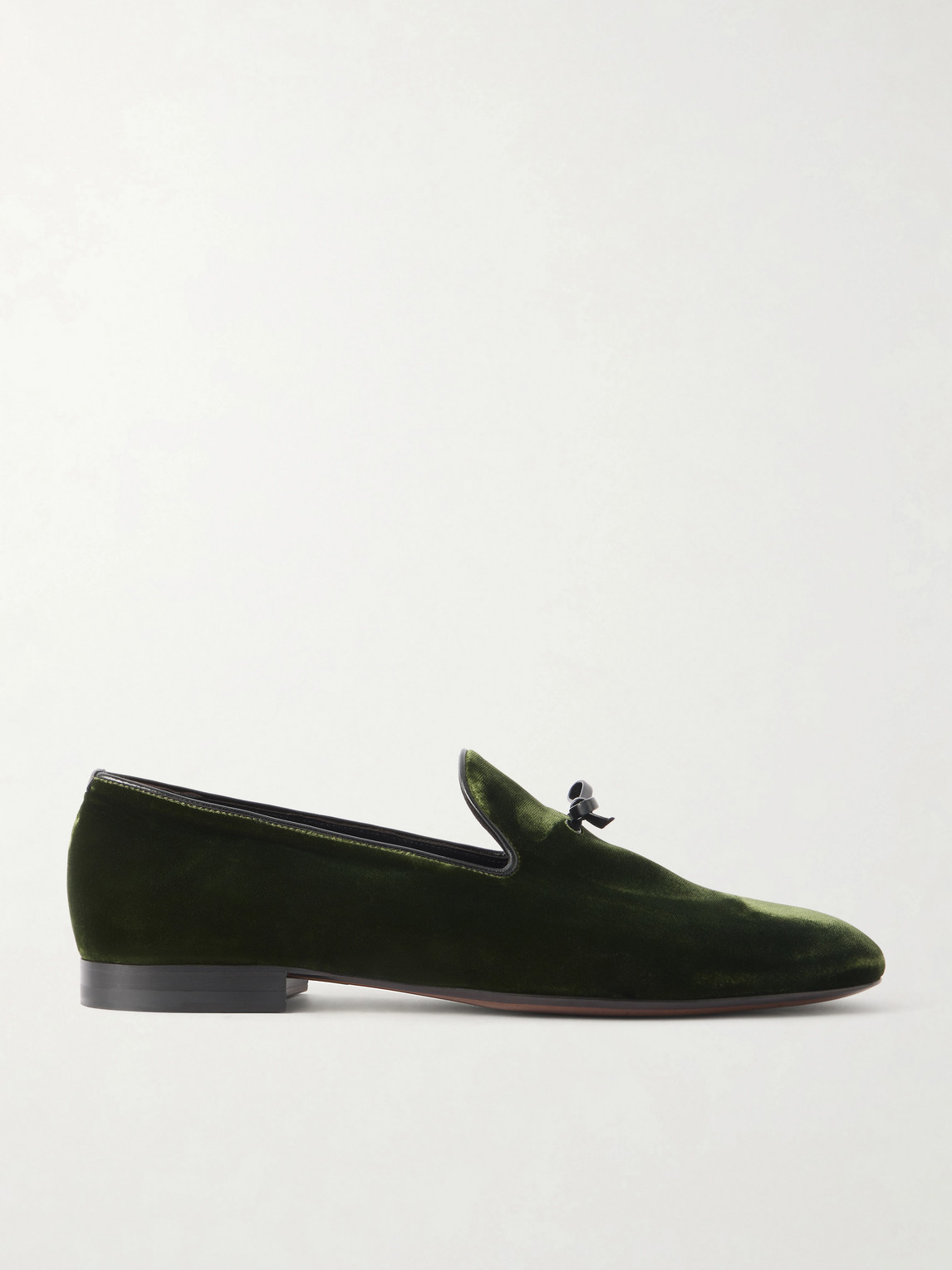 Scott Bow-Detailed Velvet Loafers