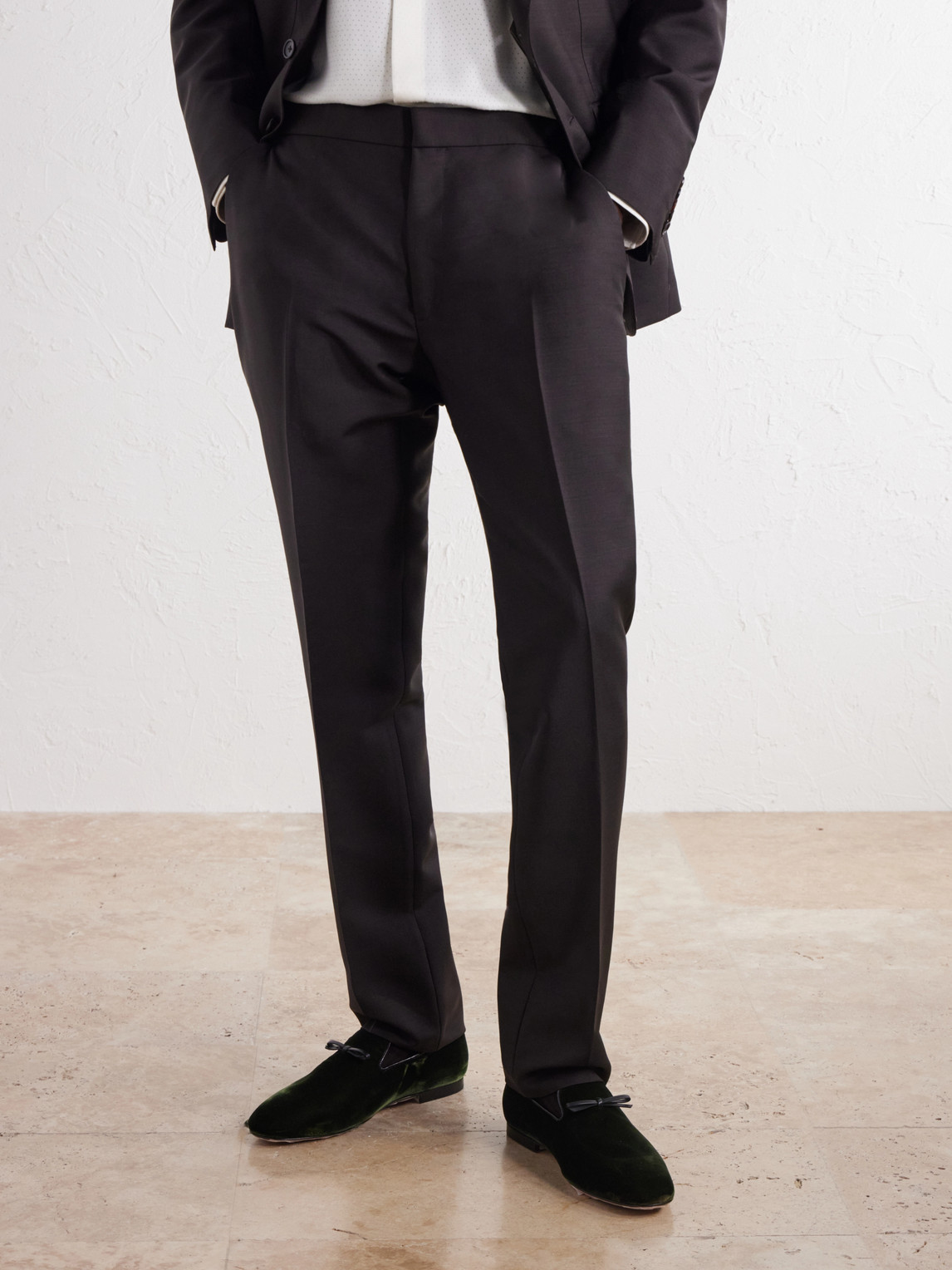 Scott Bow-Detailed Velvet Loafers