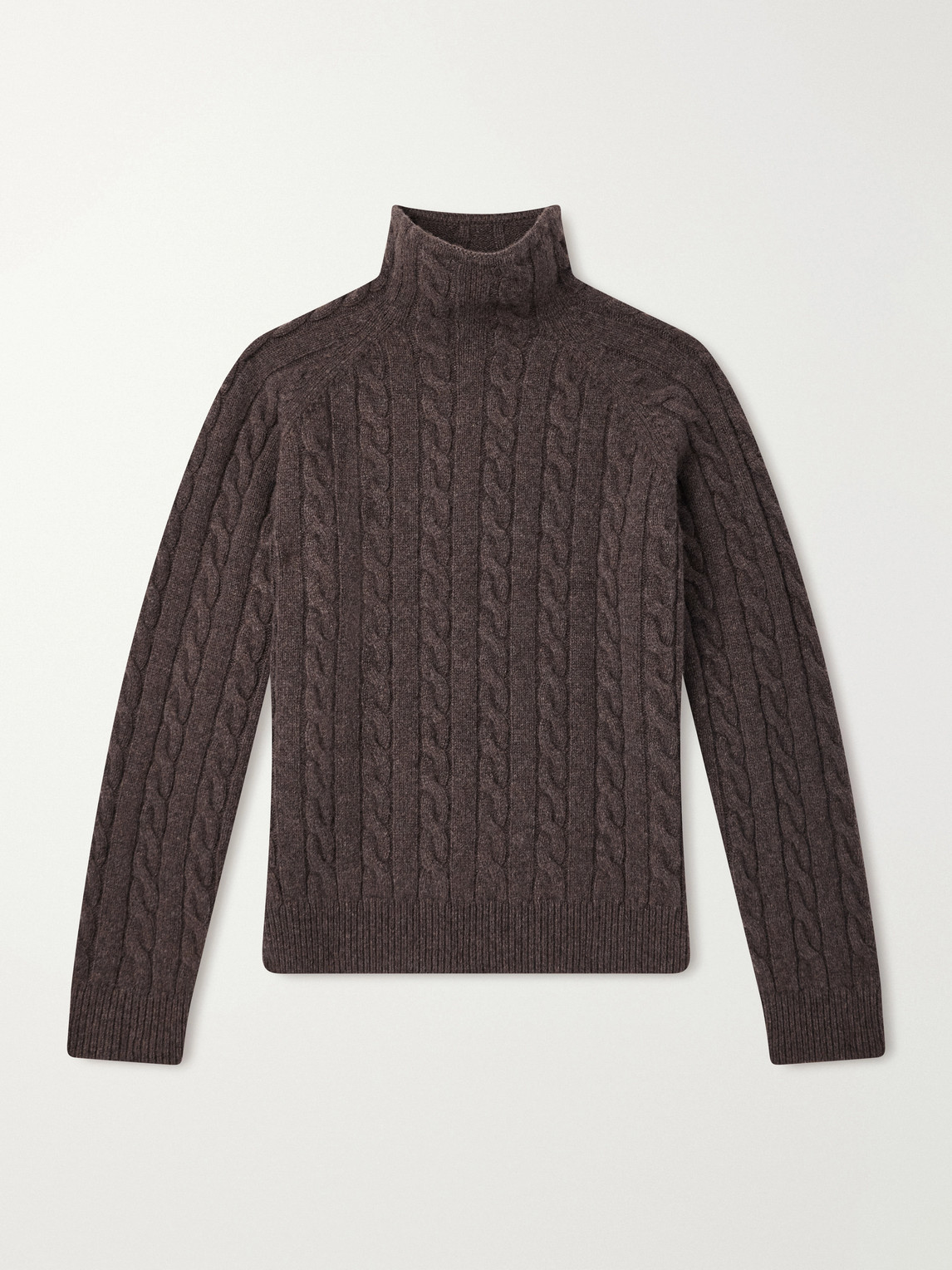 Cable-Knit Wool Rollneck Sweater