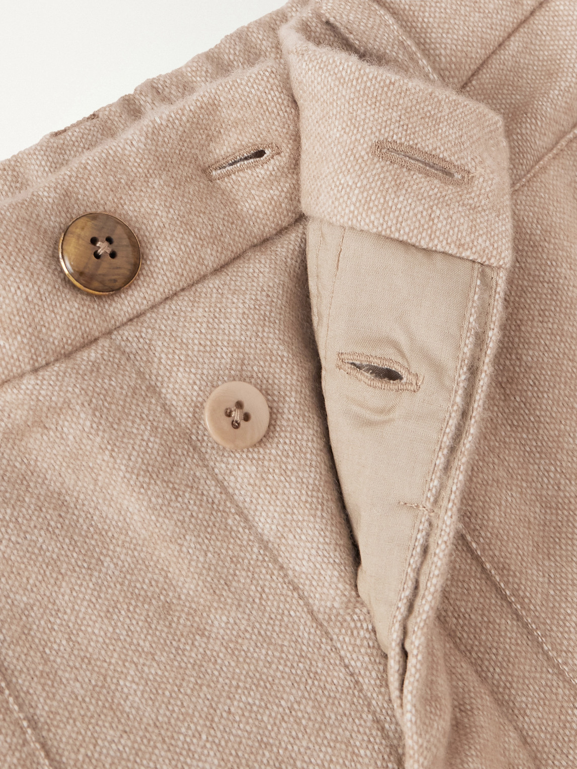Straight-Leg Cashmere-Canvas Trousers