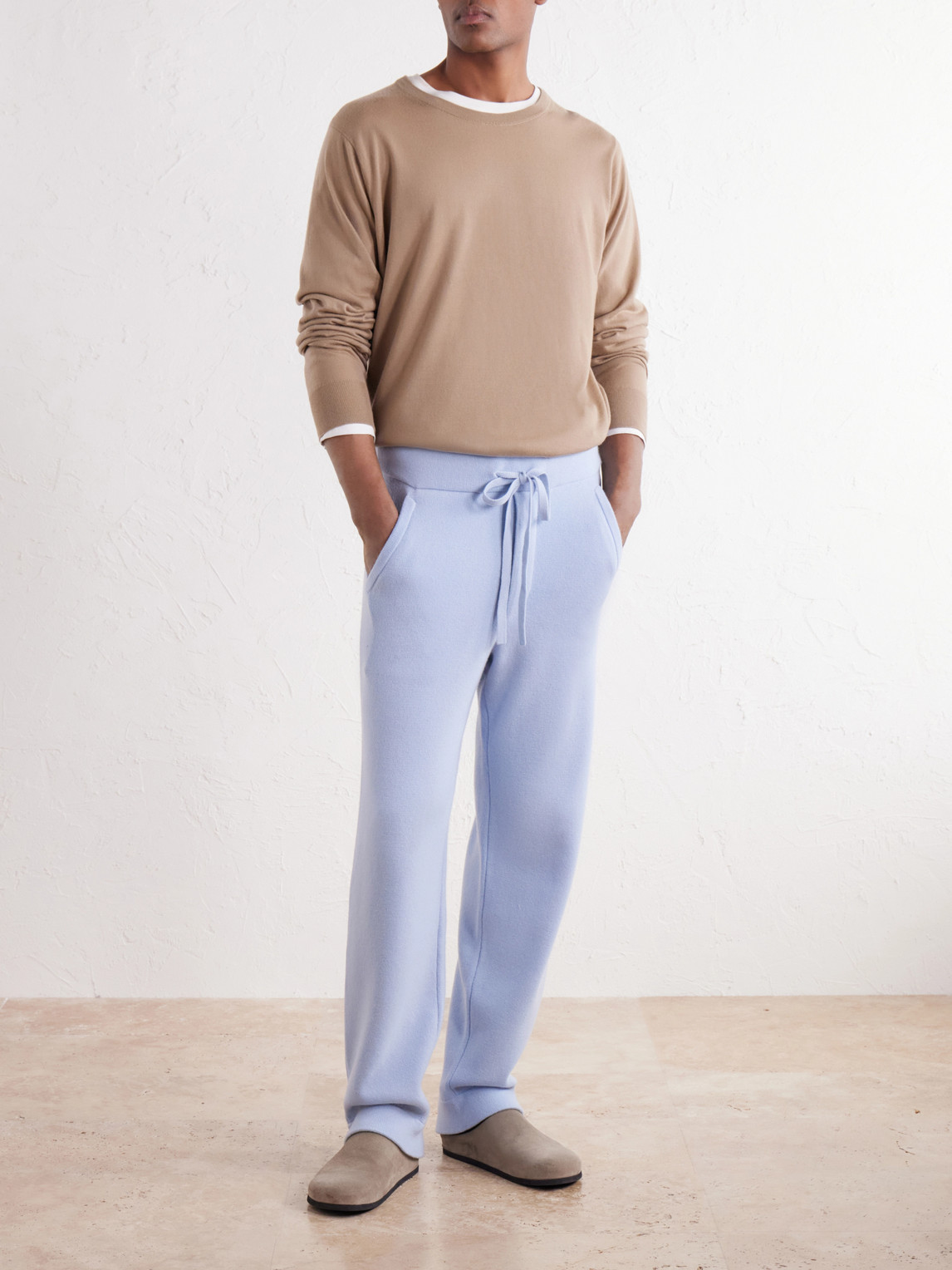 Straight-Leg Cashmere-Knit Trousers