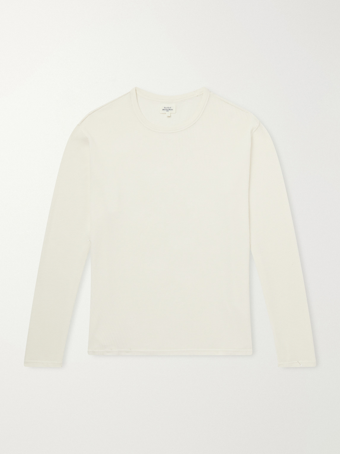 Hartford Waffle-knit Cotton T-shirt In White