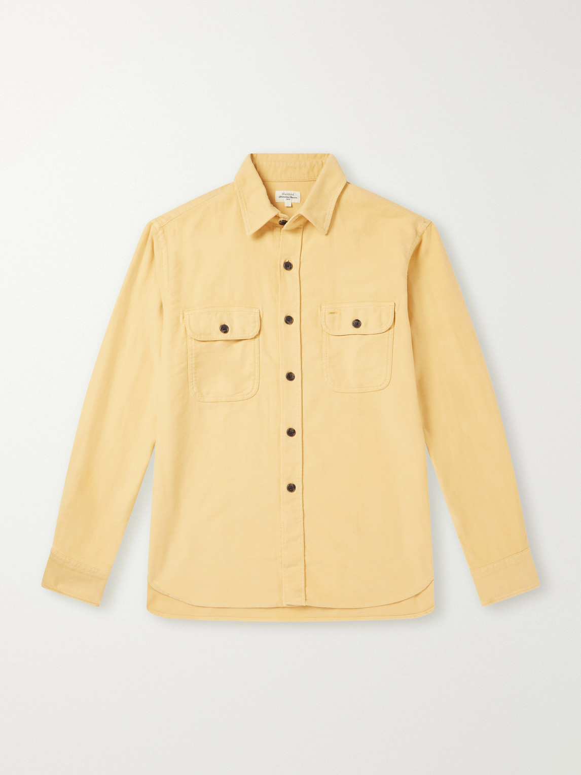 Hartford Paco Cotton-flannel Shirt In Yellow