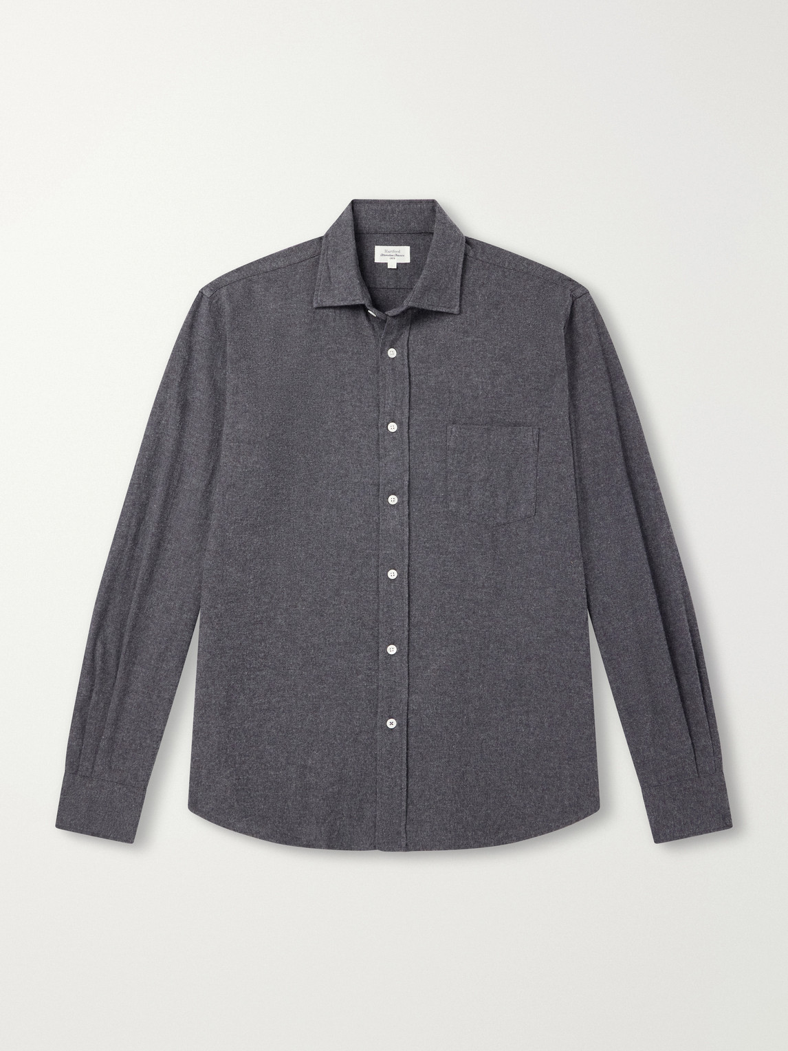 Hartford Paul Cotton-flannel Shirt In Gray