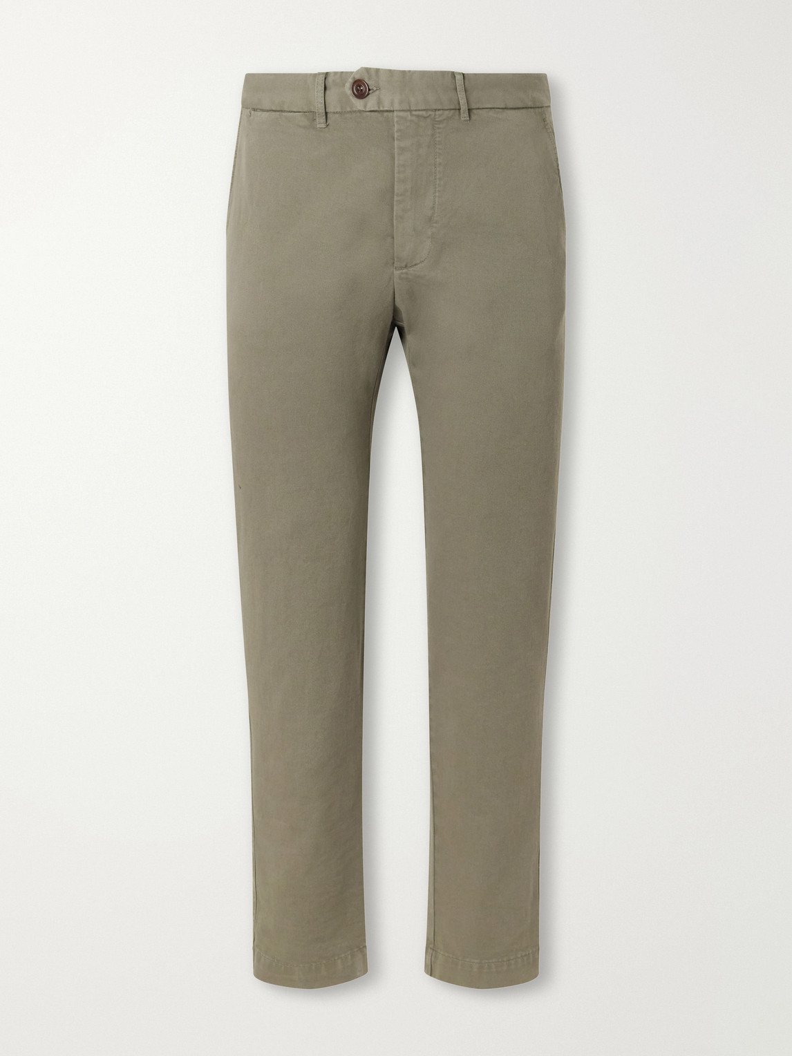 Hartford Taylor Straight-leg Cotton Gabardine Trousers In Green
